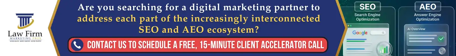 Negative Reviews and AI Overviews: How Negative Reviews Can Hurt Your Law Firm's Visibility in AI Overviews, SEO, and AI Search 4 Are you searching for a digital marketing partner to address each part of the increasingly interconnected SEO and AEO ecosystem_